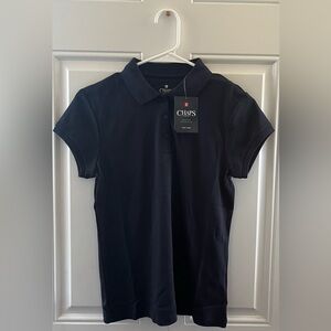 NWT Chaps Girls Approved School Uniform Navy Blue Short Sleeve Polo